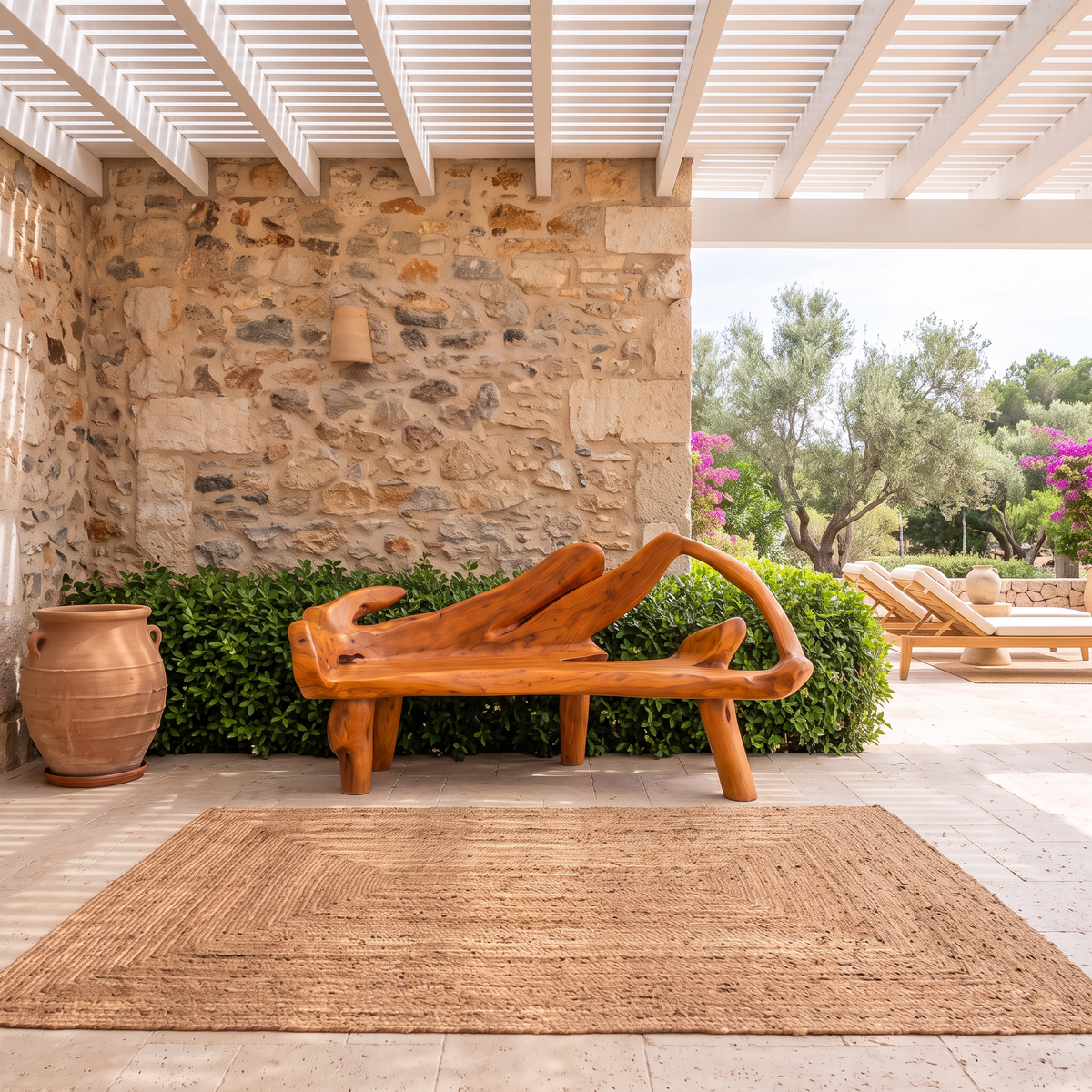 Halloween Statement Garden Bench With Carved Branch Silhouette For Outdoor Space