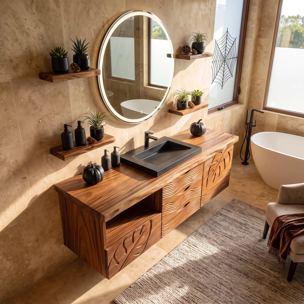 Rustic Halloween Storage Bathroom Vanity Guest Ensuite