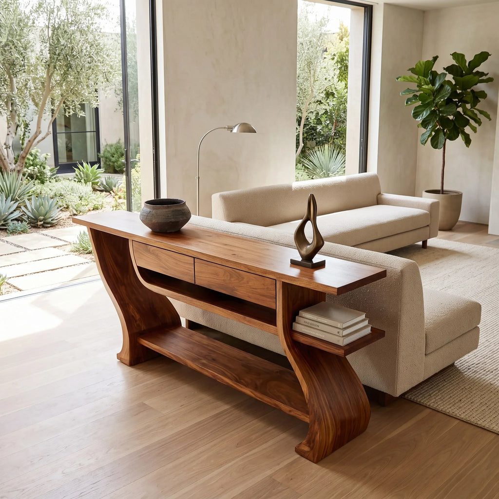 Organic Modern Table Behind Sofa For Living Room