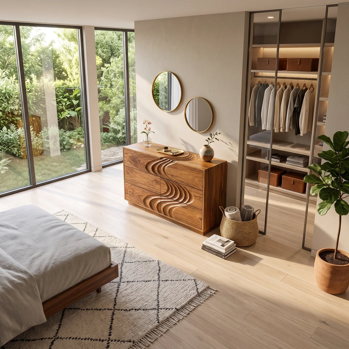 Minimalist Contour Dresser Table For Guest Bedroom