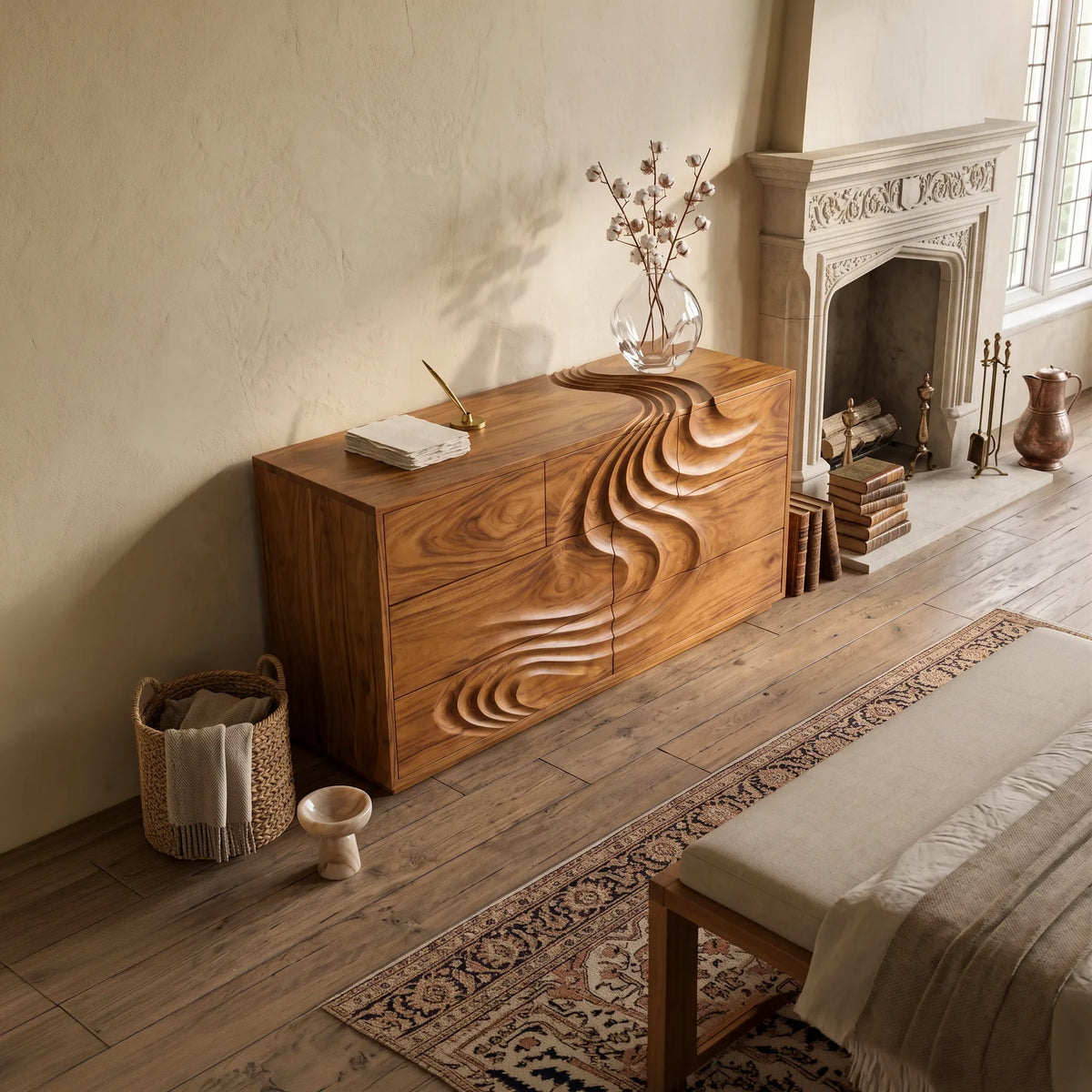 Modern Wave Chest Dresser For Master Bedroom