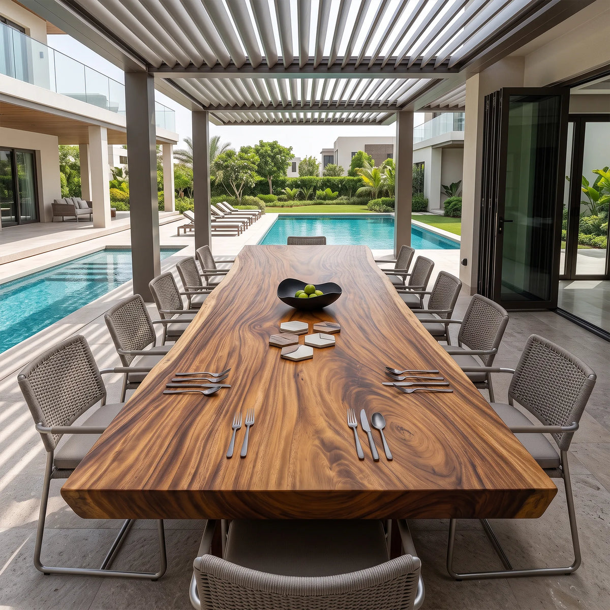 Rustic Live Edge Dining Table Top 8 Seater