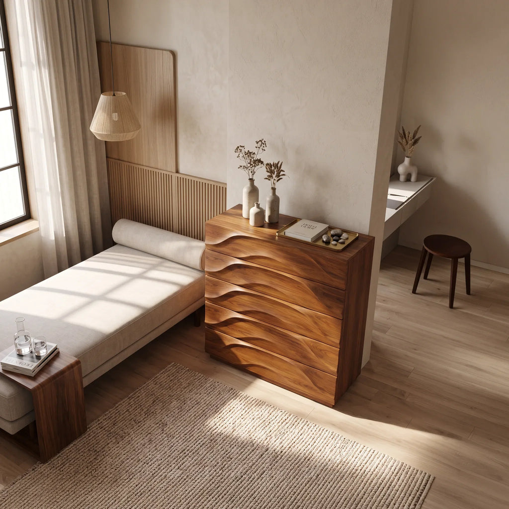 Minimalist Flowing Closet Dresser For Bedroom Space