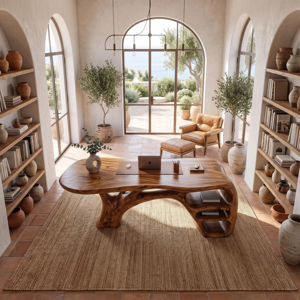 Timeless Executive Desk Office Desk Writing Desk Open Shelves For Home Office