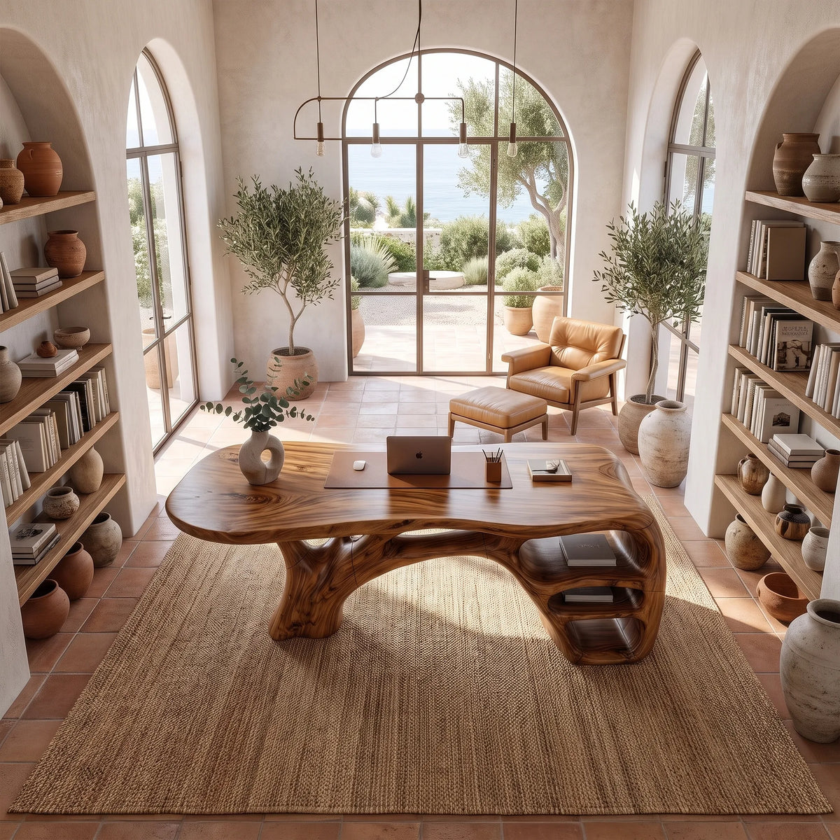 Timeless Executive Desk Office Desk Writing Desk Open Shelves For Home Office