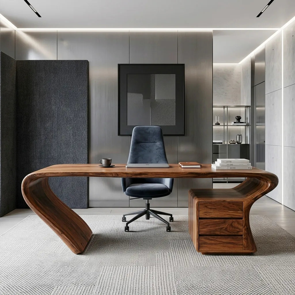 Organic Sculptural Curved Leg Desk For Home Office