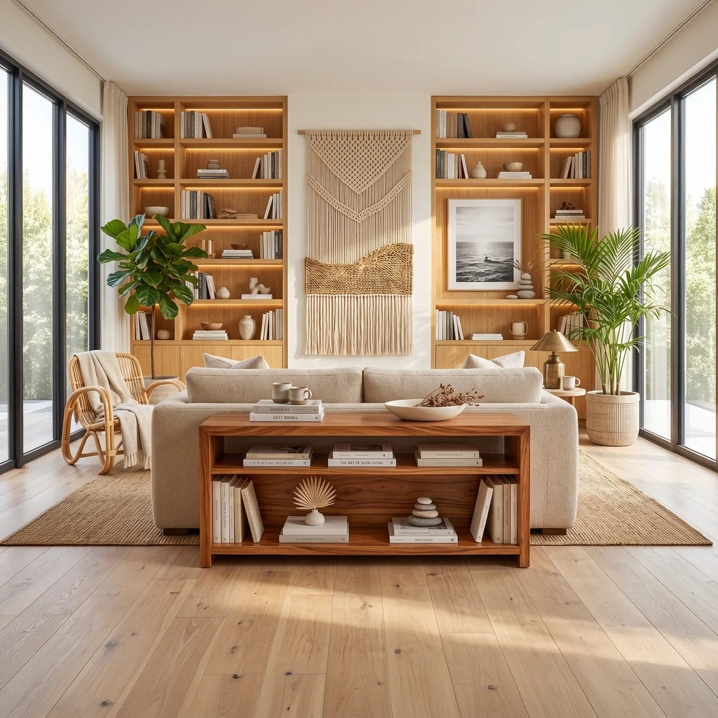 Organic Open Frame Console For Modern Hallway