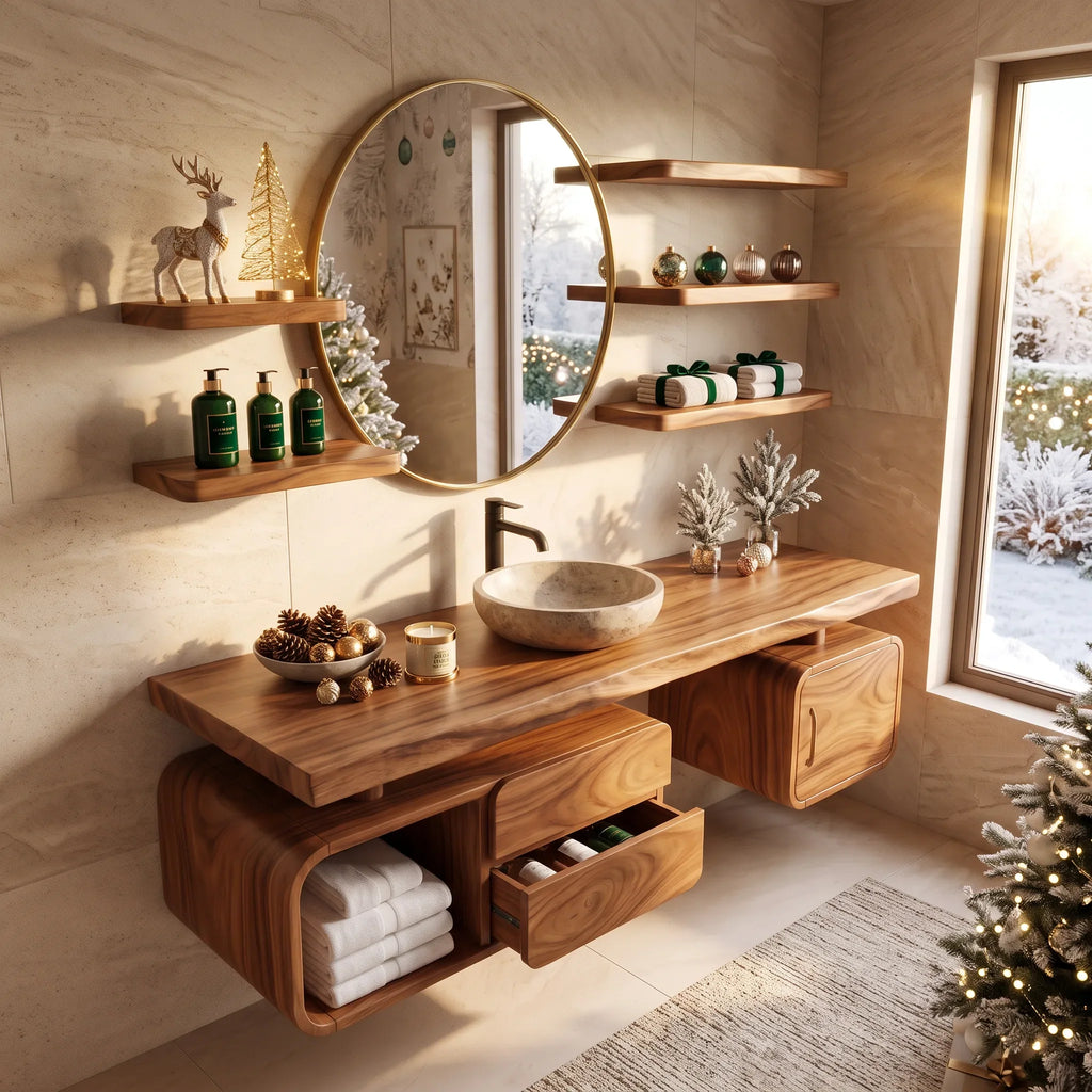 Handcrafted Organic Modern Christmas Vanity Beach Retreat