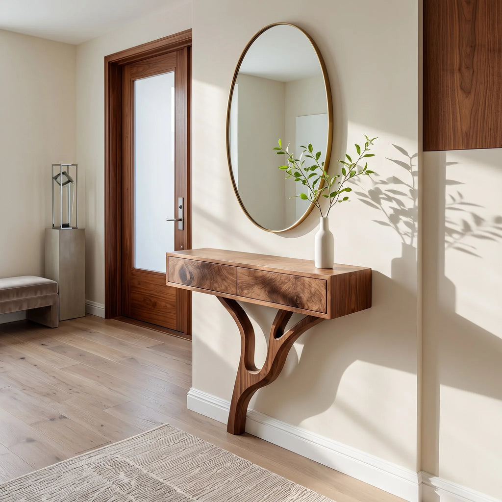 Modern Branch Style Wooden Console Table For Hallway