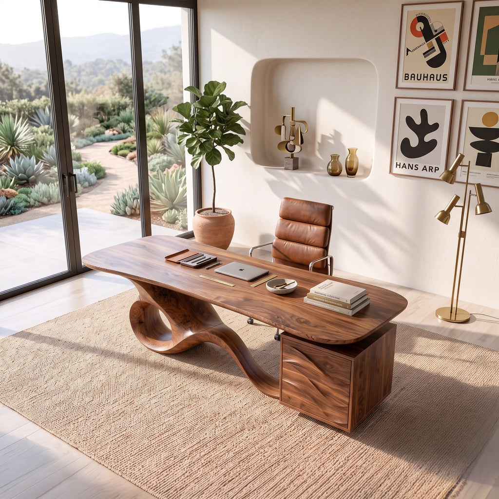 Modern Office Desk With Drawers For Professional Workspace