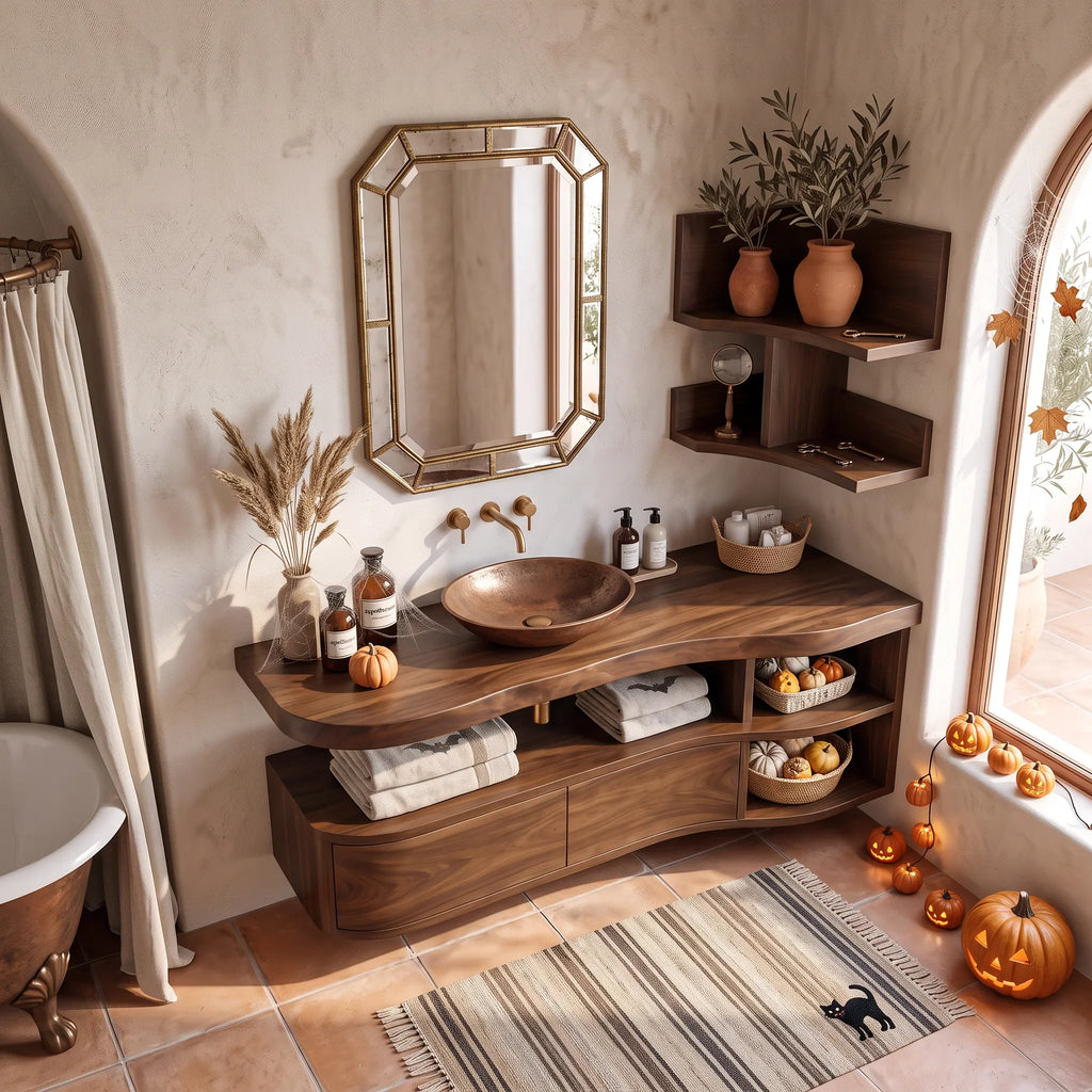 Rustic Skull Floating Bathroom Vanity Modern Bathroom