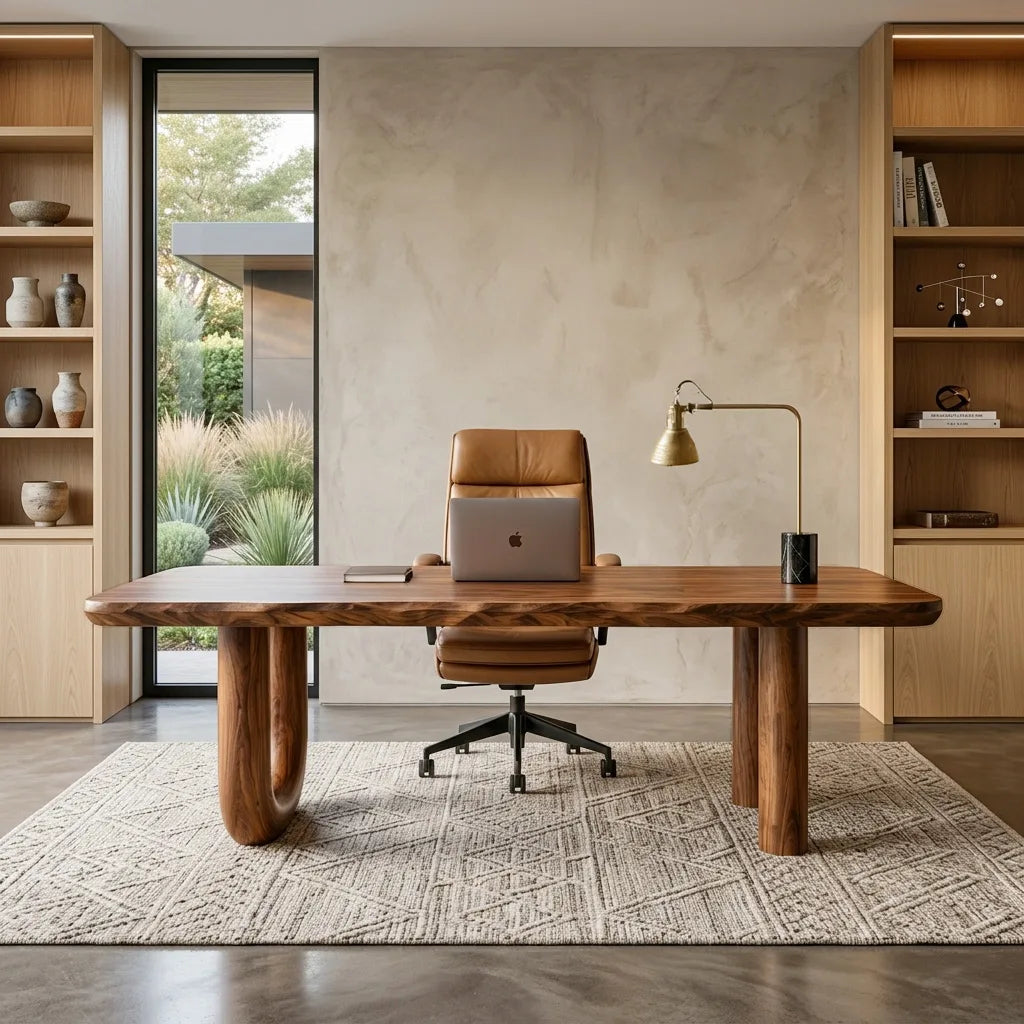 Organic U-Shaped Leg Desk For Home Office