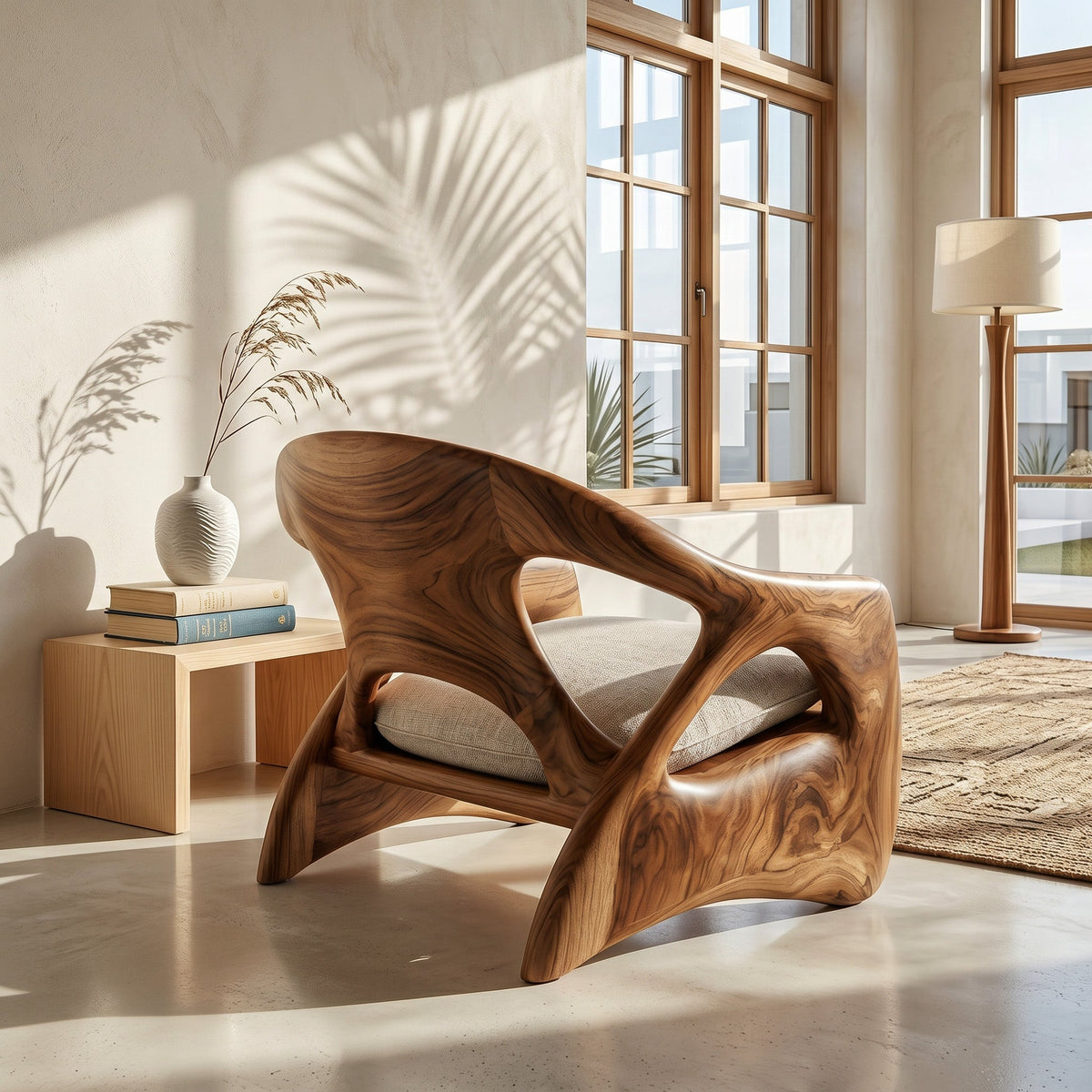 Modern Sculpture Armchair For Cozy Reading Corner