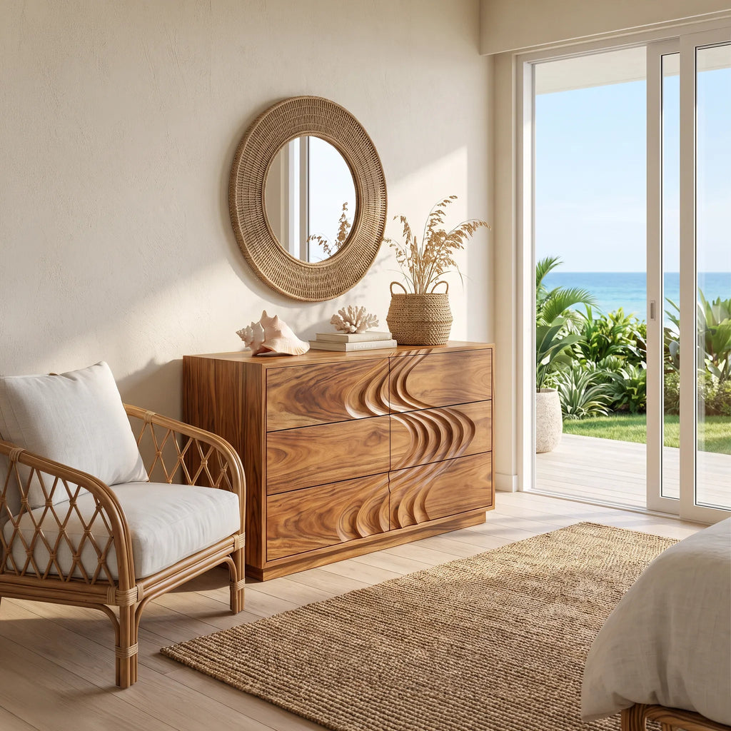 Minimalist Contour Dresser Table For Guest Bedroom