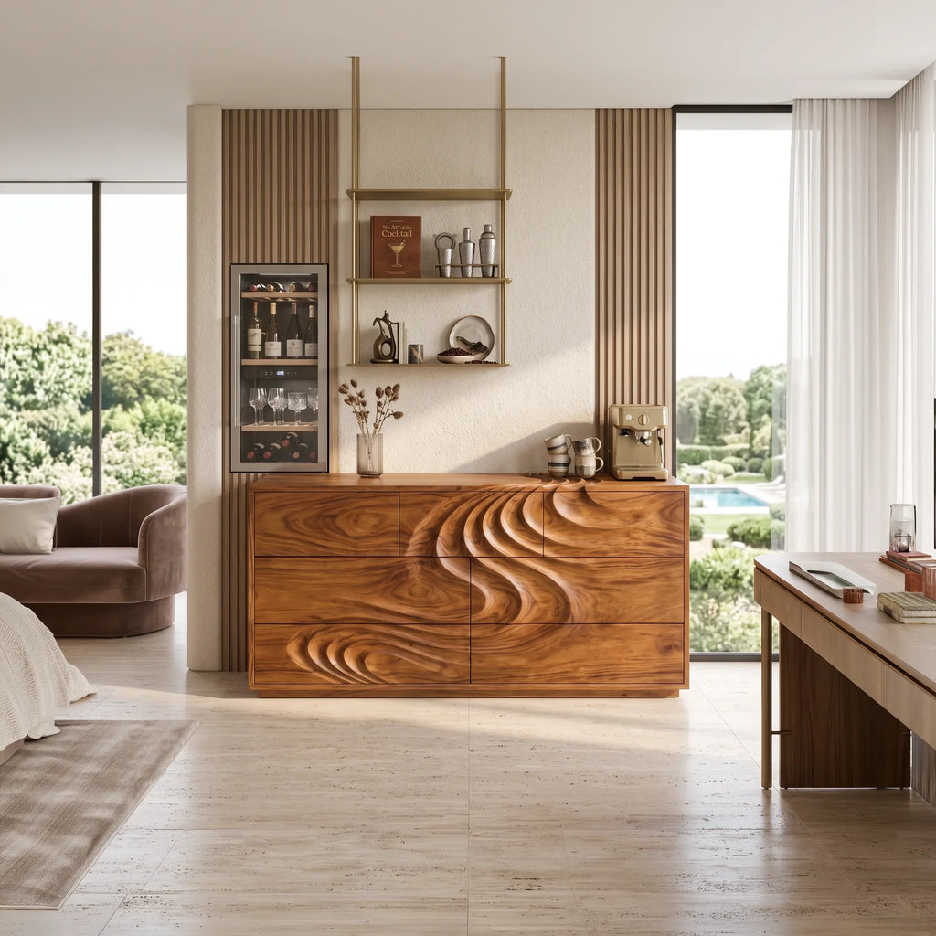 Modern Wave Chest Dresser For Master Bedroom