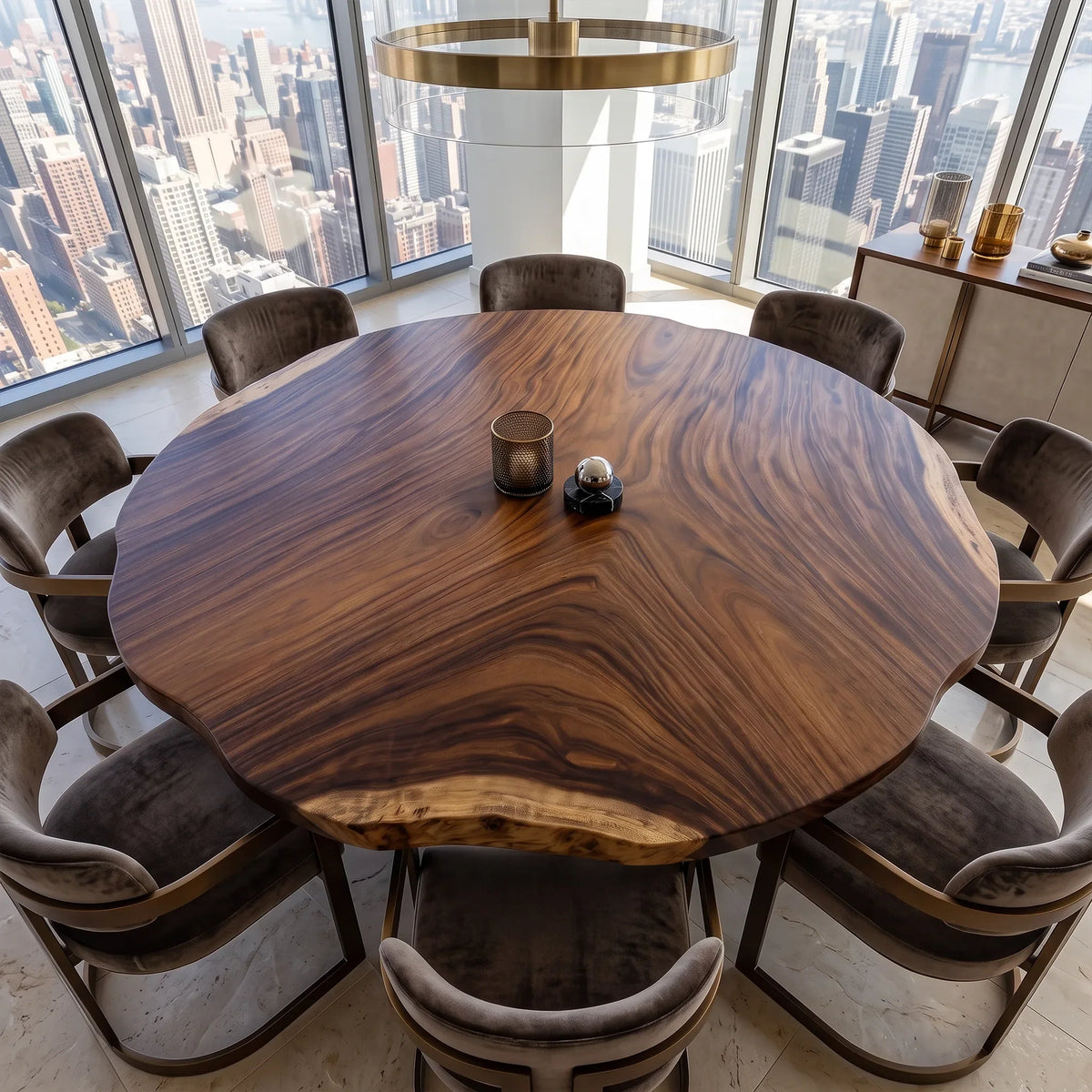 Organic Modern Live Edge Table Top Poolside Dining