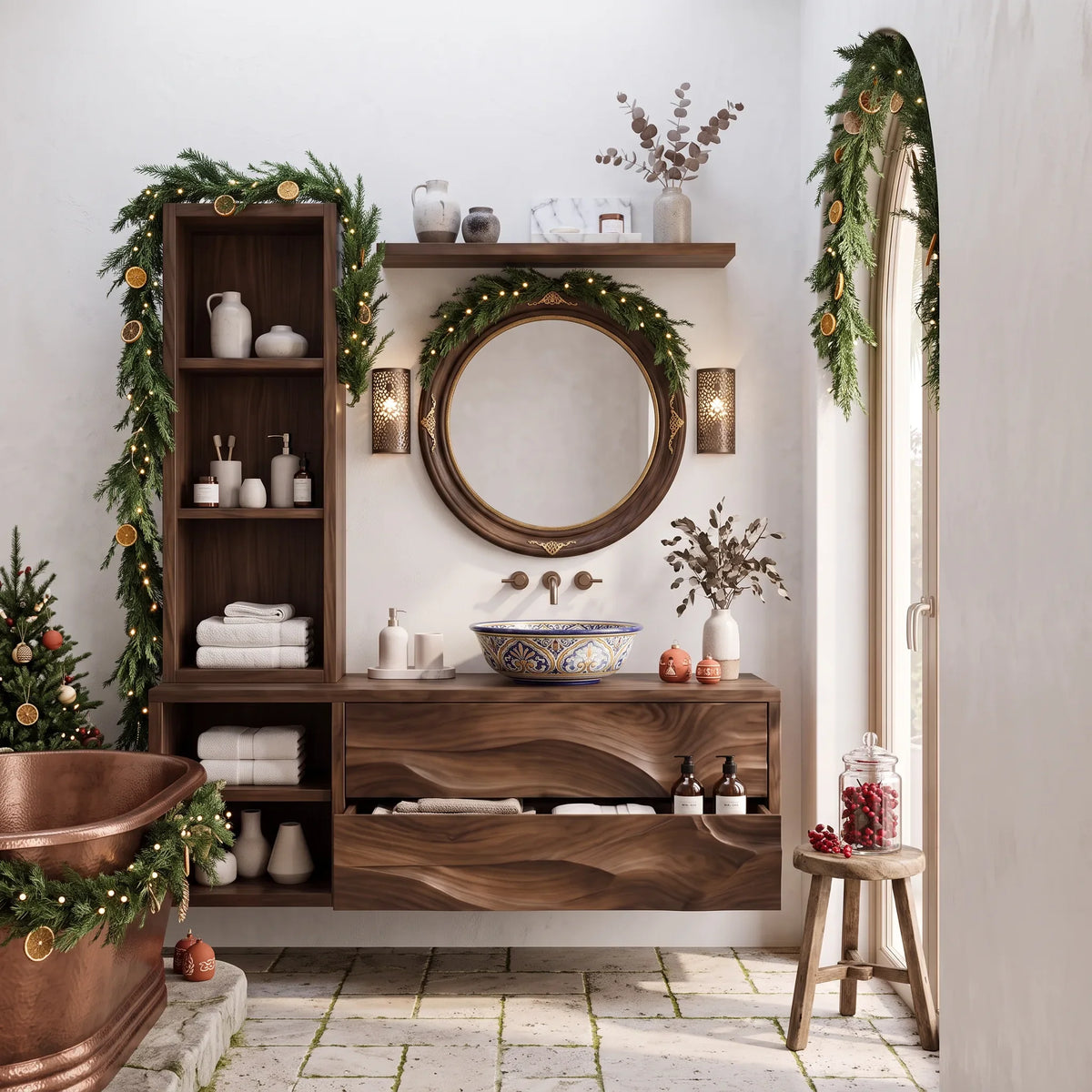 Mid Century Christmas Floating Vanity Urban Apartment