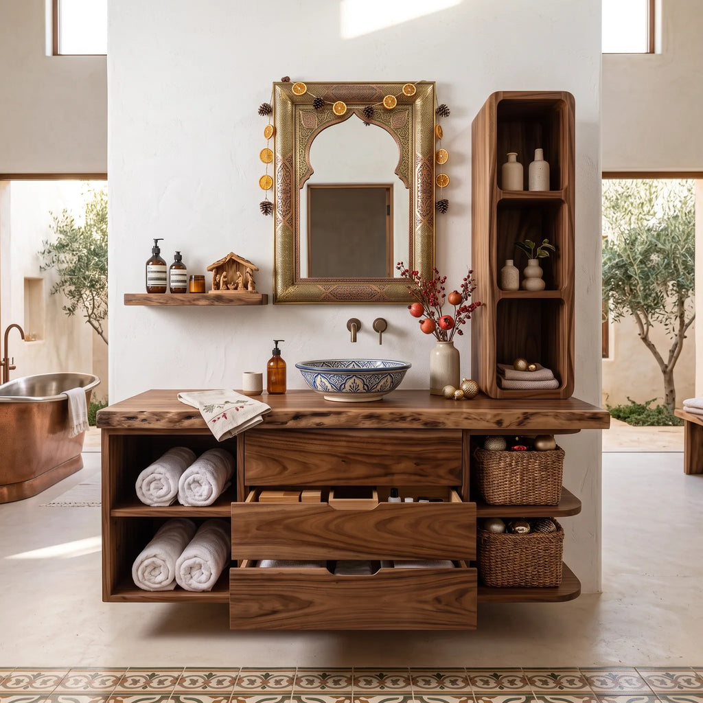 Organic Modern Nutcracker Bathroom Vanity Wellness Room