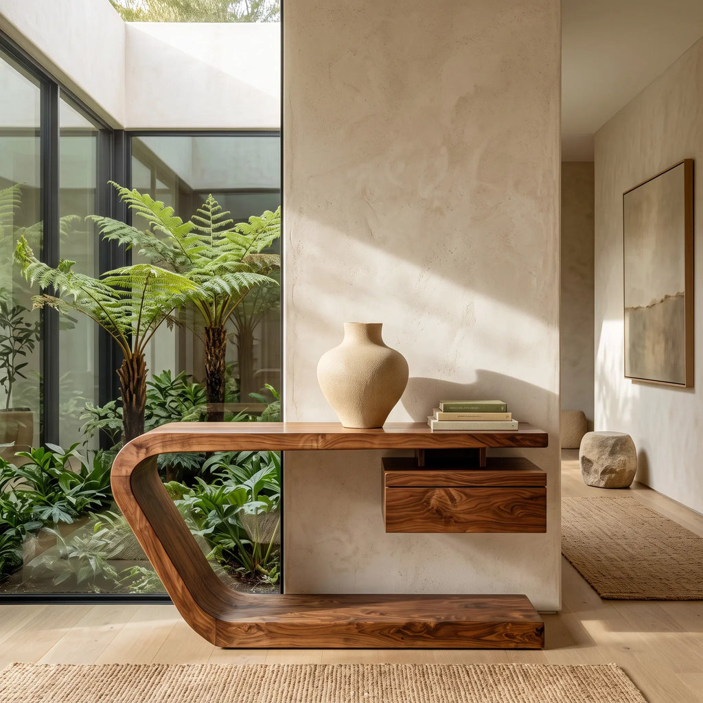 Contemporary Floating Drawer Console Table For Entryway