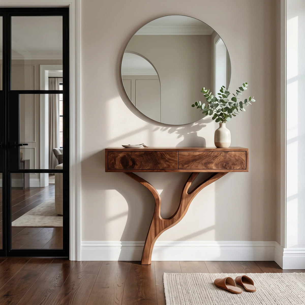 Modern Branch Style Wooden Console Table For Hallway
