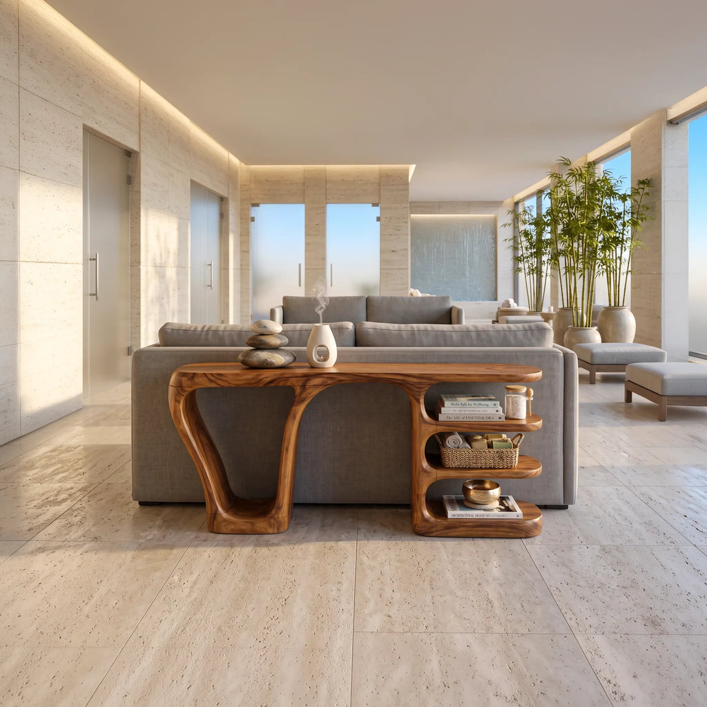 Minimalist Layered Console Table For Living Room