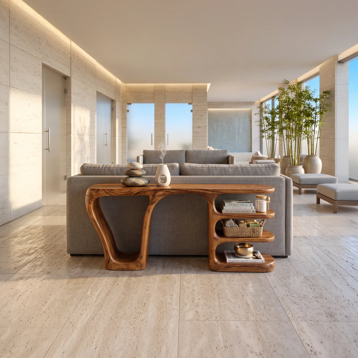 Minimalist Layered Console Table For Living Room