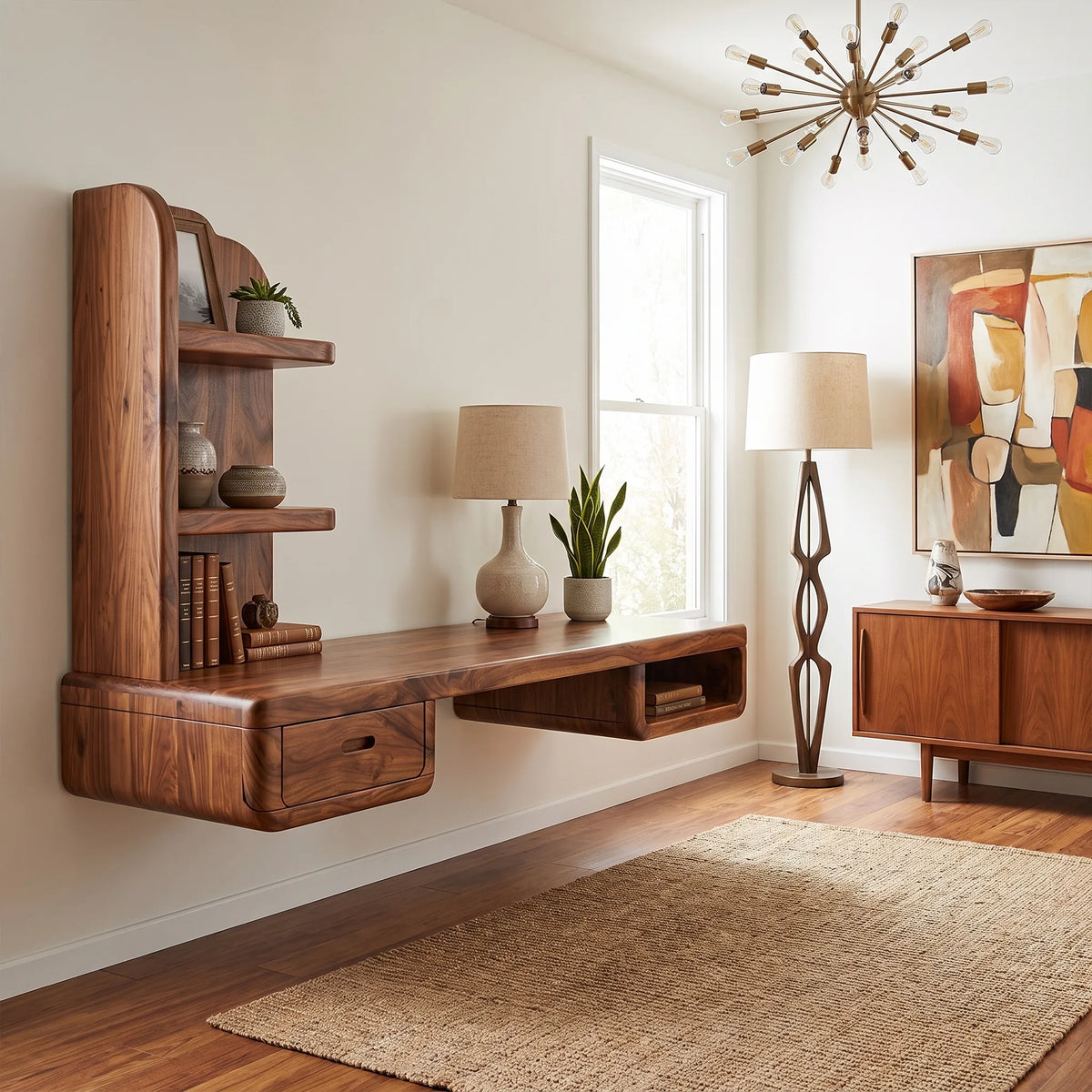 Calm Computer Desk Home Office Desk Writing Desk With Tall Shelves For Home Office