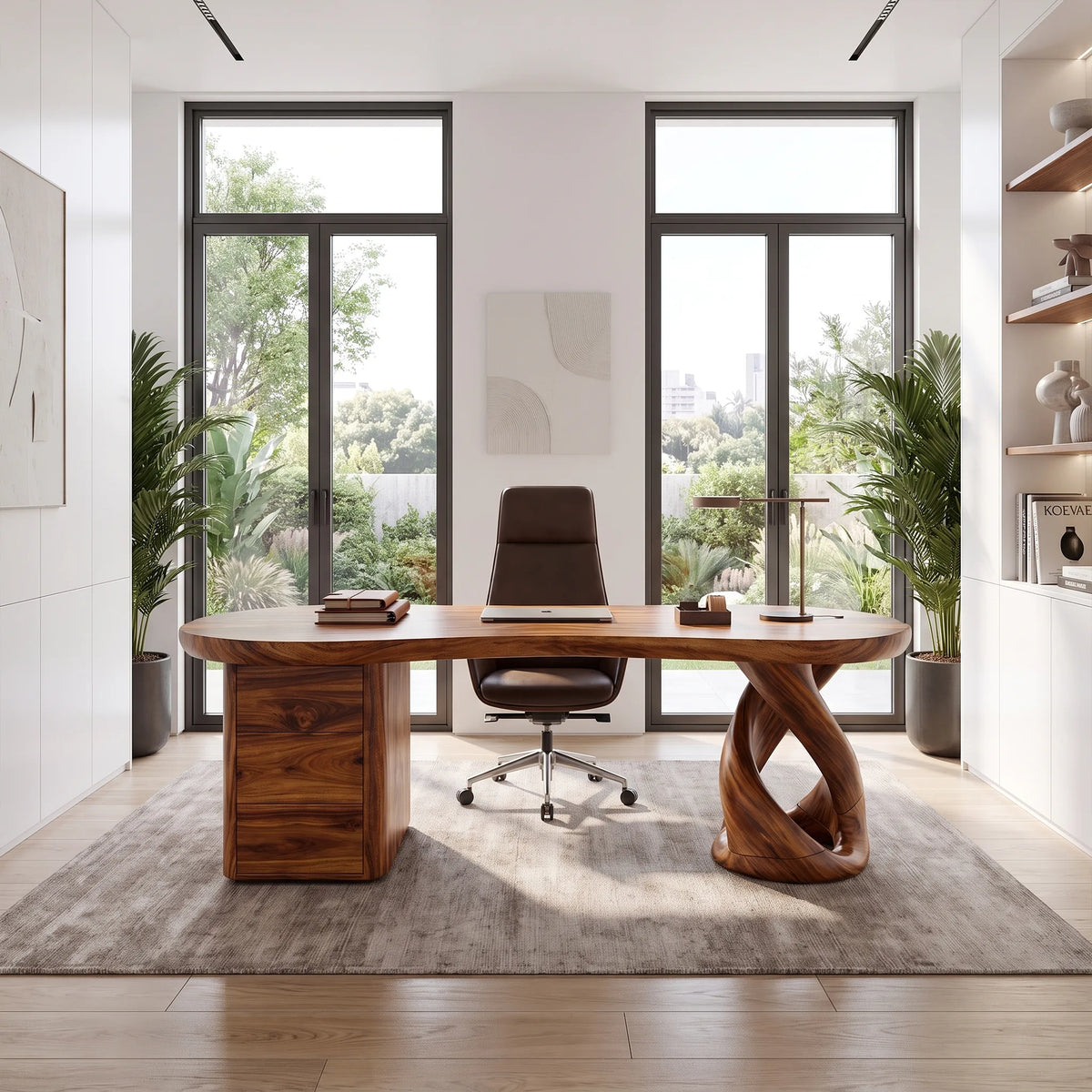 Sculptural Executive Desk Executive Office Desk Office Desk With Loop Leg For Executive Office