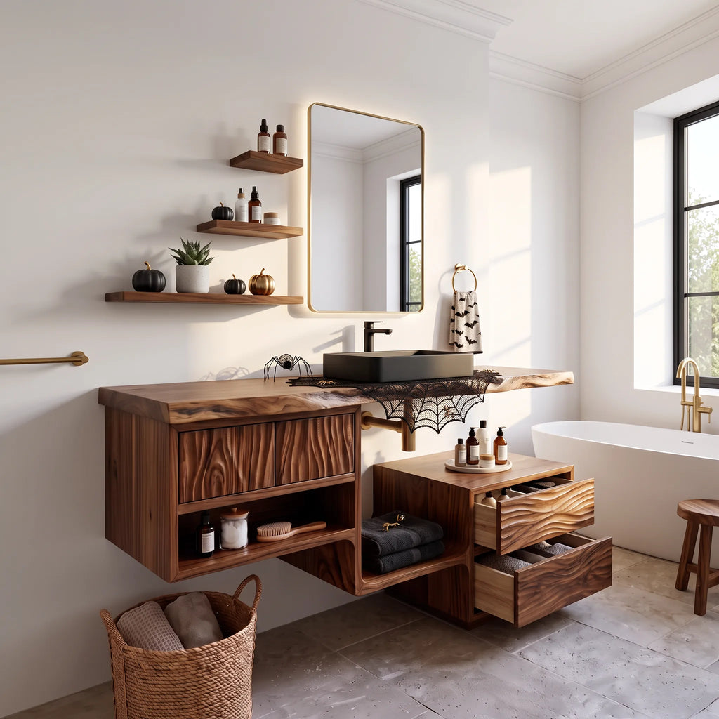 Mid Century Pumpkin Bathroom Vanity Modern Ensuite