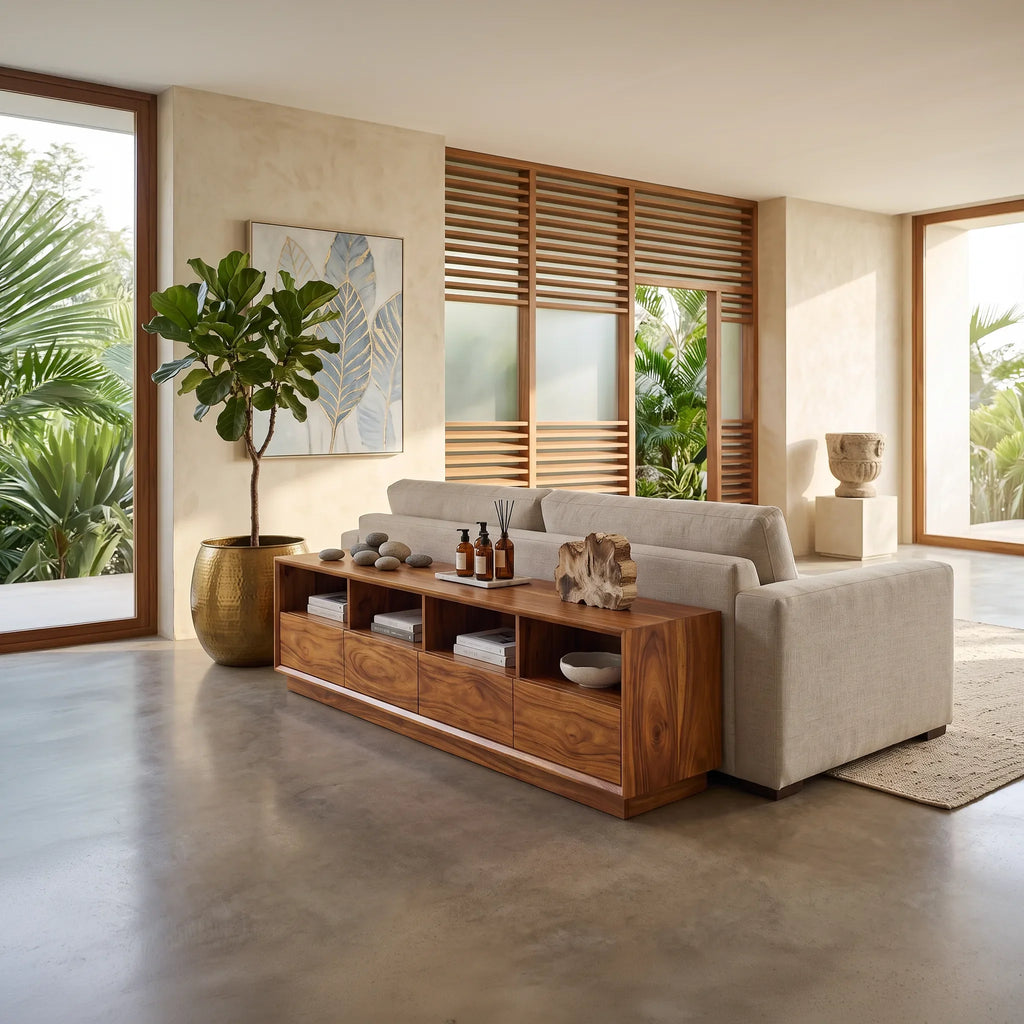 Minimalist Long Console Table For Contemporary Entryway