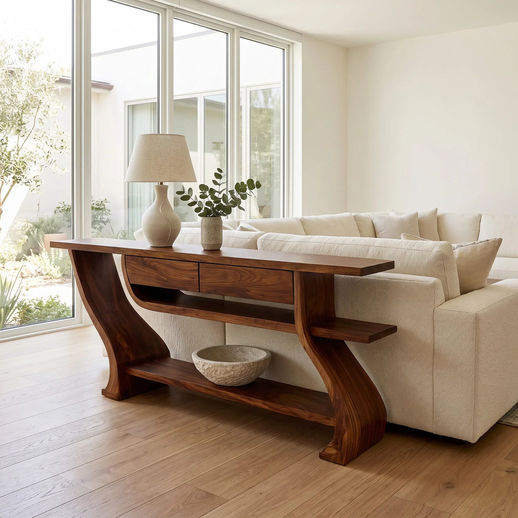 Organic Modern Table Behind Sofa For Living Room