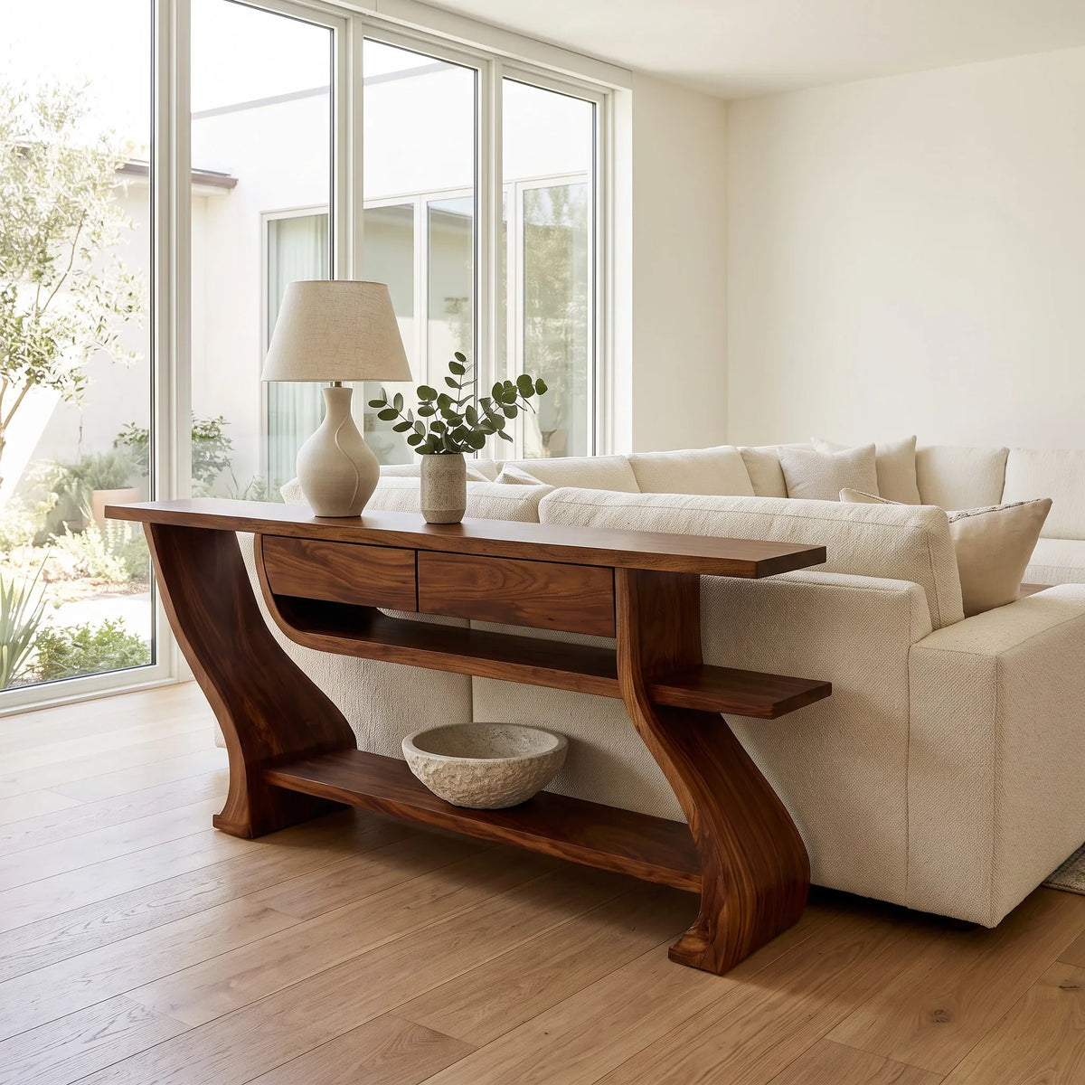 Organic Modern Table Behind Sofa For Living Room