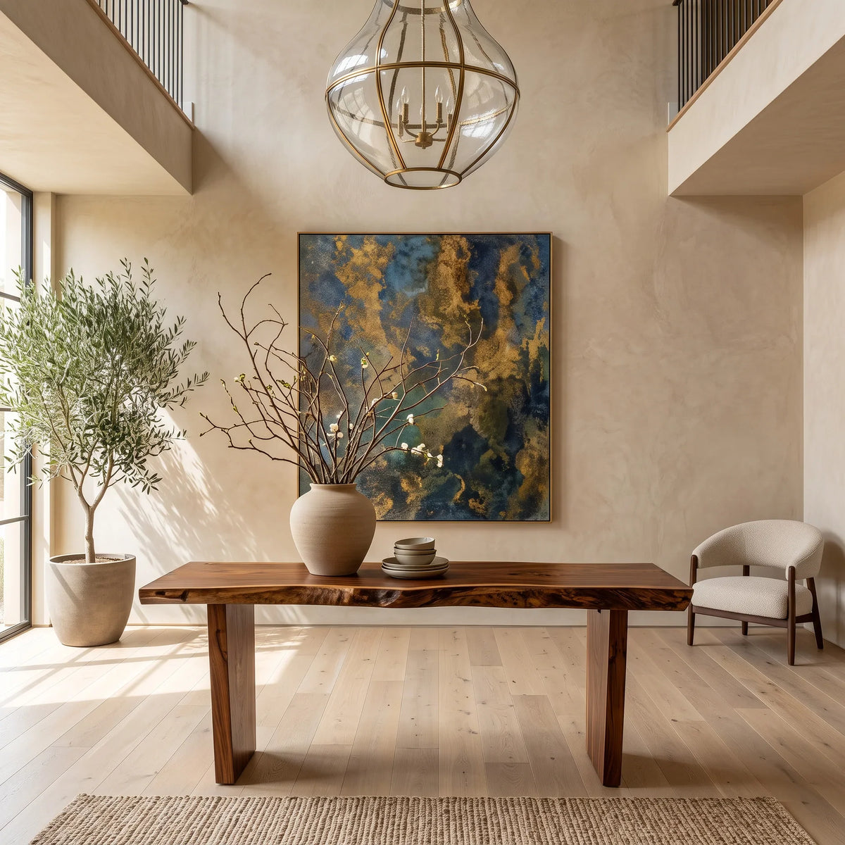 Live Edge Console Table With Slab Top For Entryway