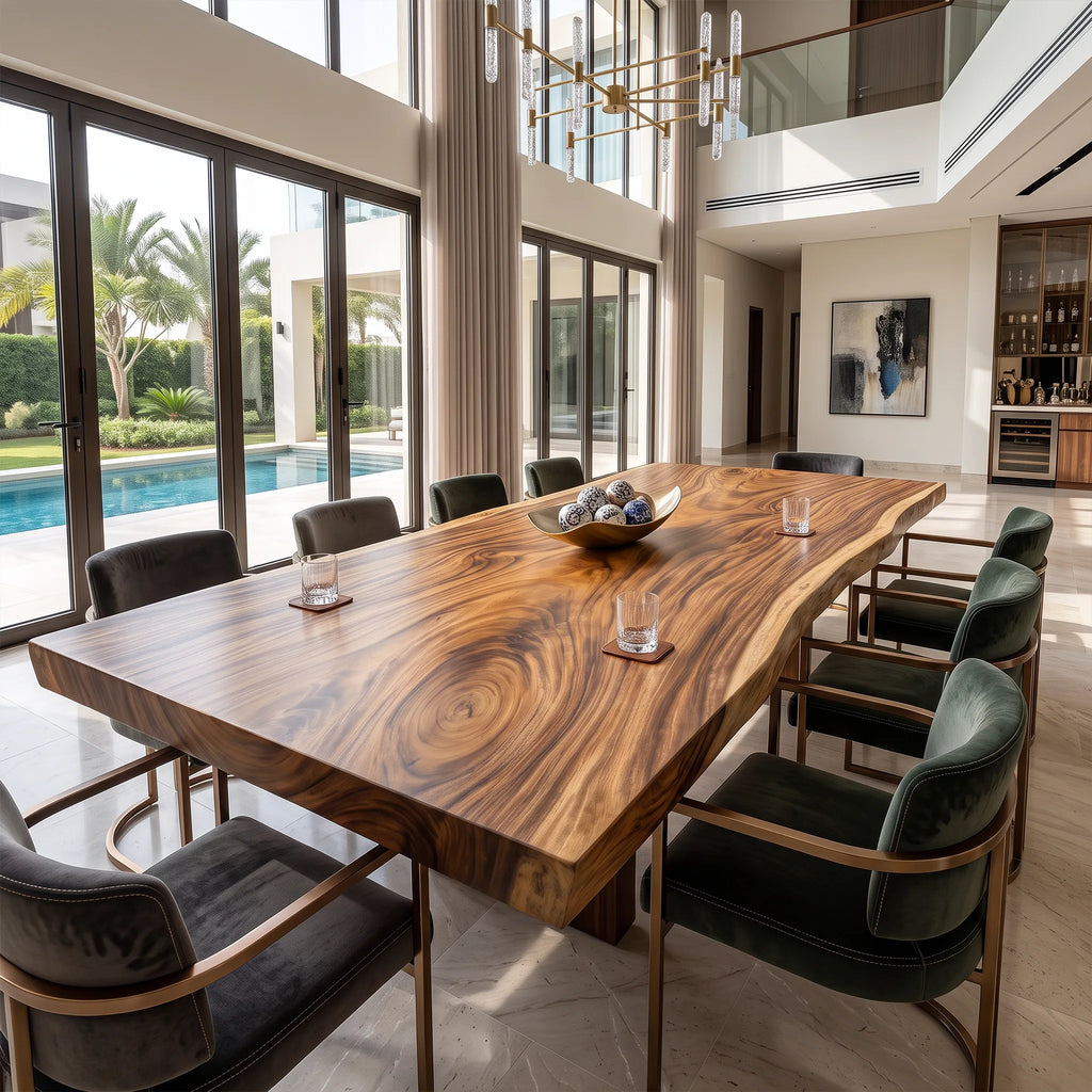 Rustic Live Edge Dining Table Top 8 Seater