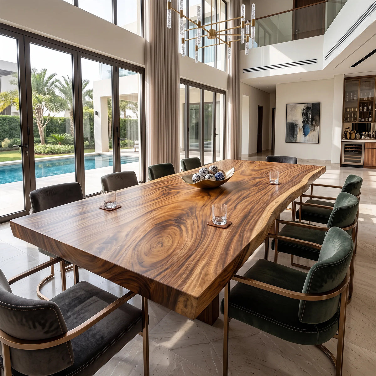 Rustic Live Edge Dining Table Top 8 Seater