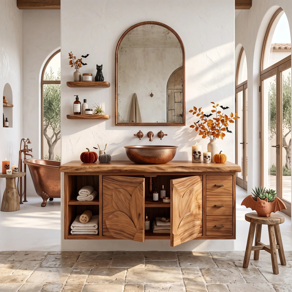 Farmhouse Skull Storage Bathroom Vanity Country Retreat