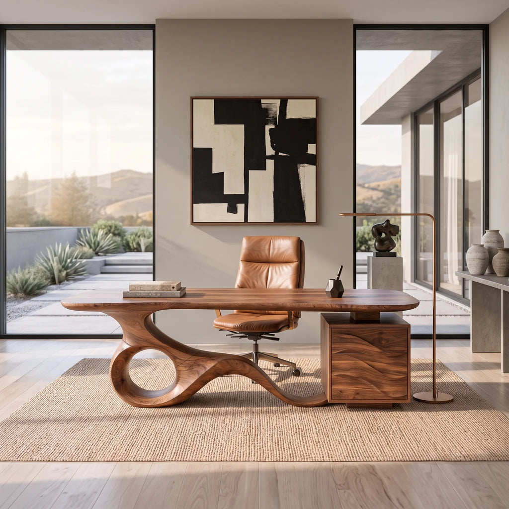 Modern Office Desk With Drawers For Professional Workspace