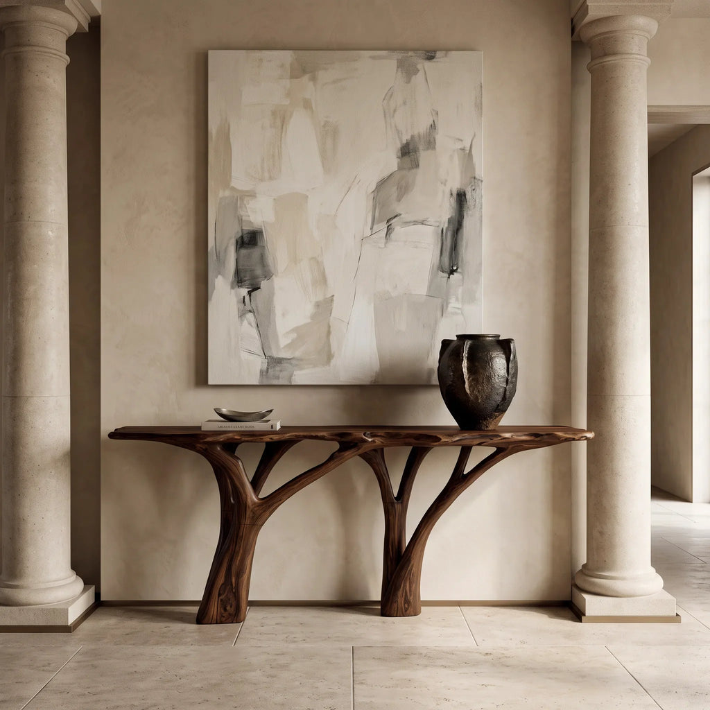Contemporary Live Edge Console Table For Entryway